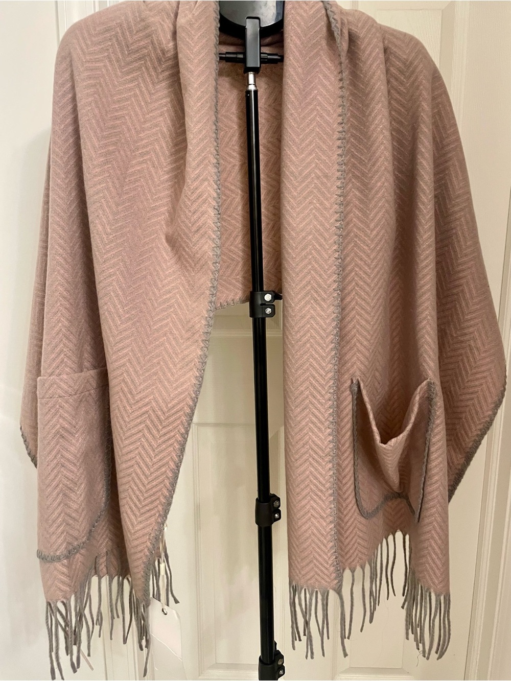 Blush Pink Fringe Wrap Shawl